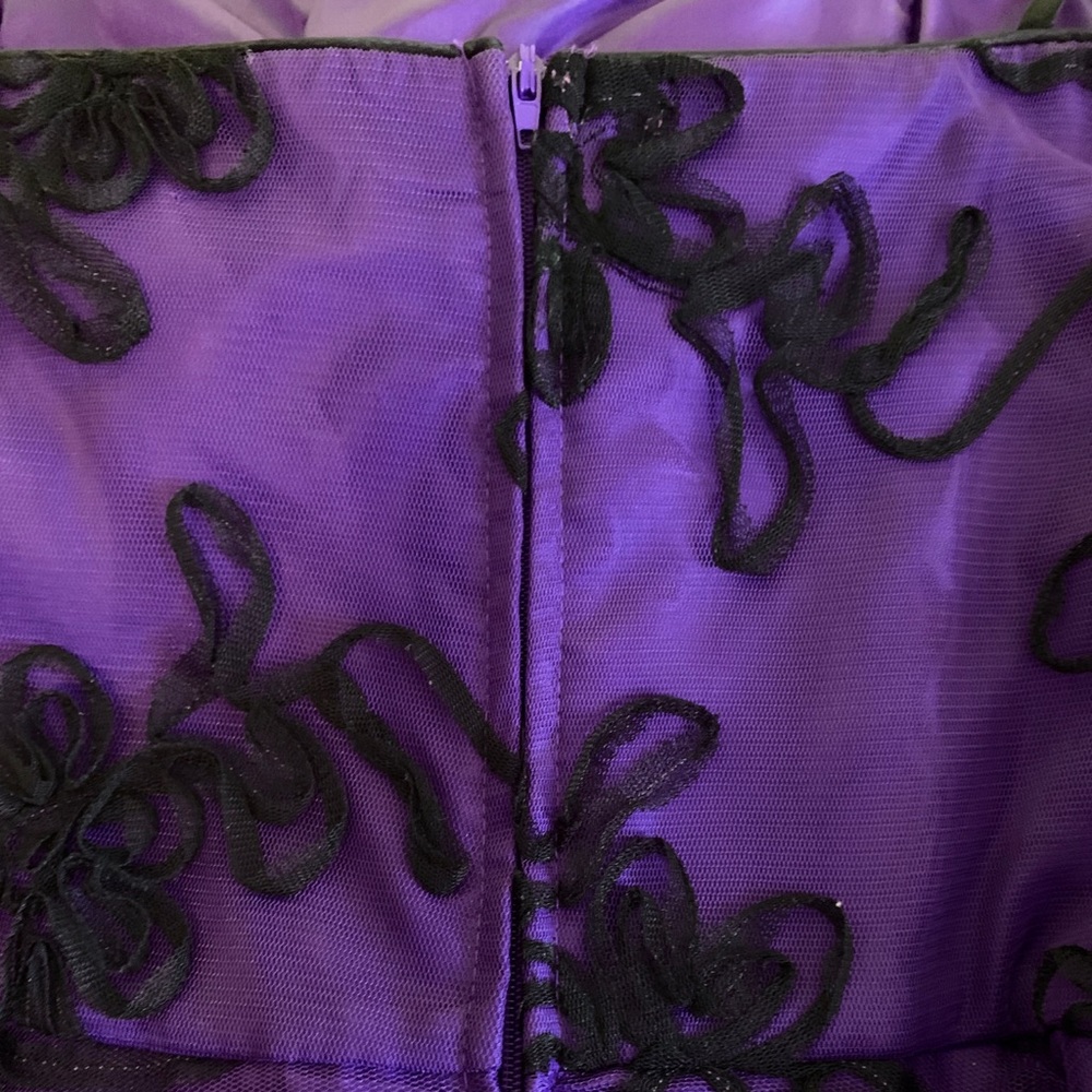✨💜 Purple and Black Cocktail Dress 💜✨ - Picture 5 of 6